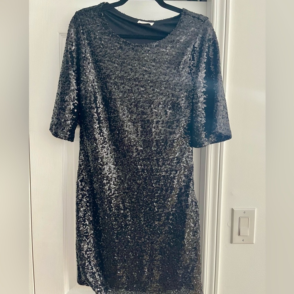 Black Sequin Dress, size Large